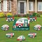 Big Dot of Happiness Camper Christmas - Yard Sign and Outdoor Lawn Decorations - Red and Green Holiday Party Yard Signs - Set of 8